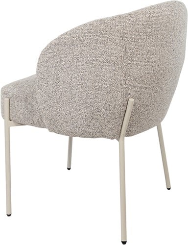 Zijkant Nijwie MySons eetkamerstoel Adele -beige poten - Puente - Stone 09-Star collection (set van 2)