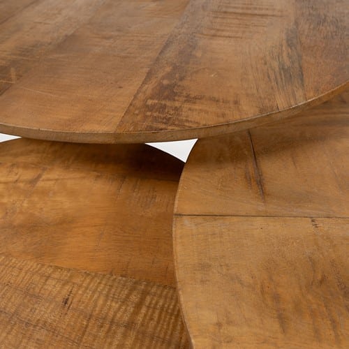 Mnchen Salontafel Rond Set Van 3 Smooth Natural 8211 Must Have Collection