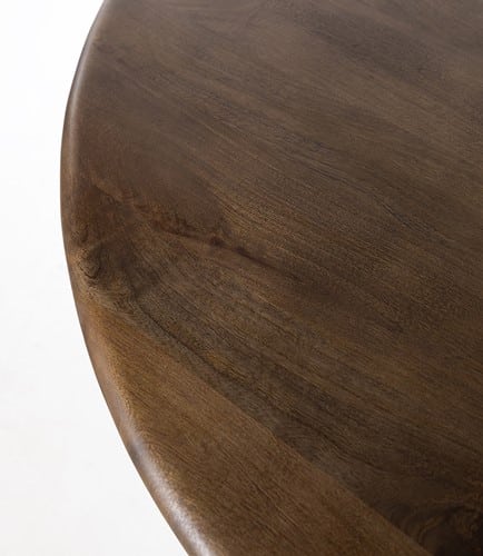 detailfoto NijwieMySons Eetkamertafel Ø130, Mango Brown Walnut - Zodiac Collection