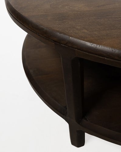 detailfoto NijwieMySons Salontafel Ø100, H40, Mango Brown Walnut - Jumbo Collection