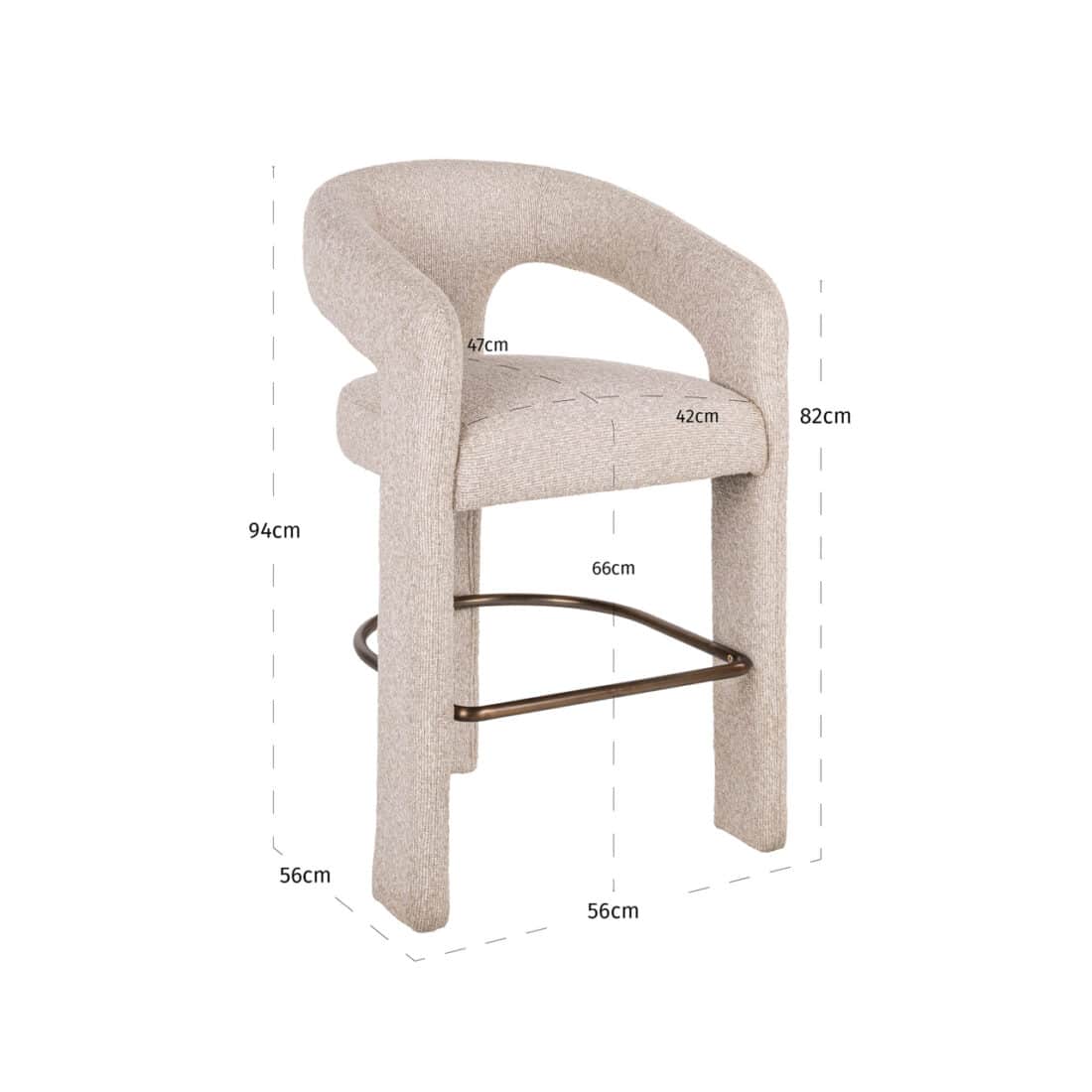 Richmond Interiors barstoel Belle met arm biscotti