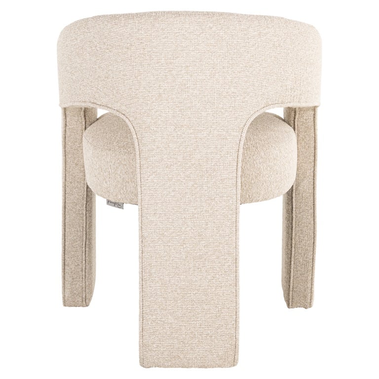 Achterkant Richmond Interiors eetkamerstoel Belle met arm biscotti