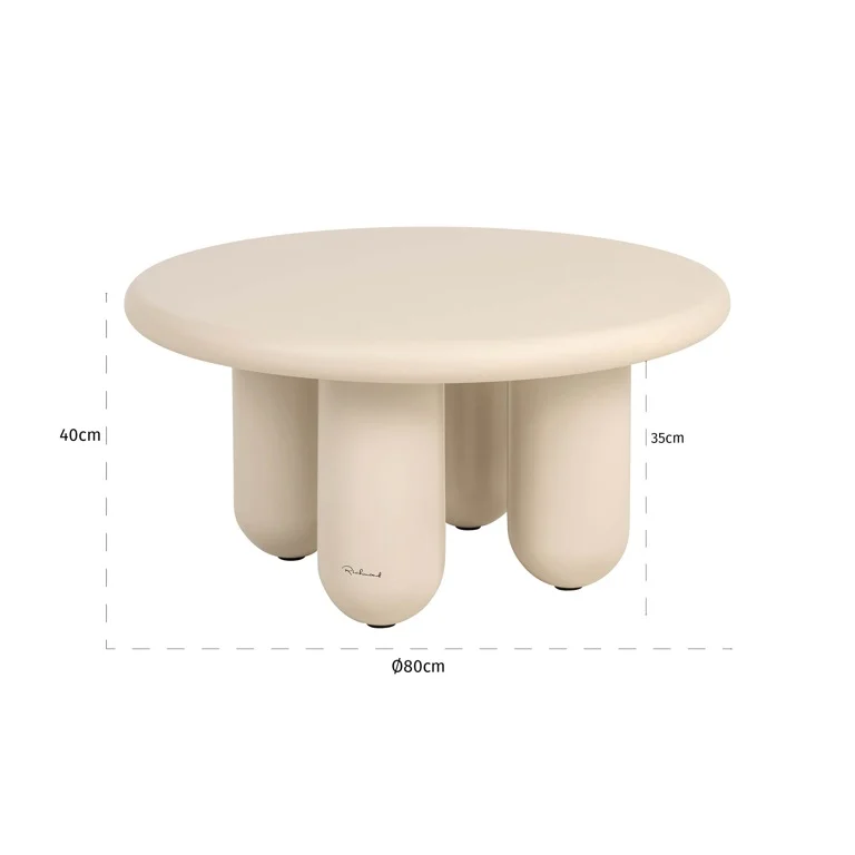 Afmetingen Richmond Interiors salontafel Calma 80x80x40 cm