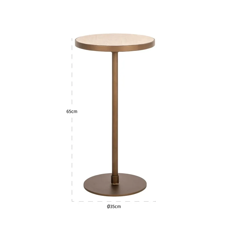 Afmetingen Richmond Interiors bijzettafel Selly 35x35x65 cm keramiek