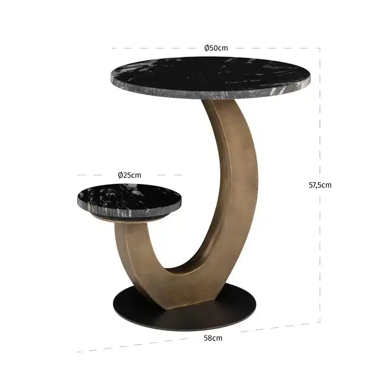 Richmond Interiors Bijzettafel Tibby 58x50x57 5 Cm Marmer