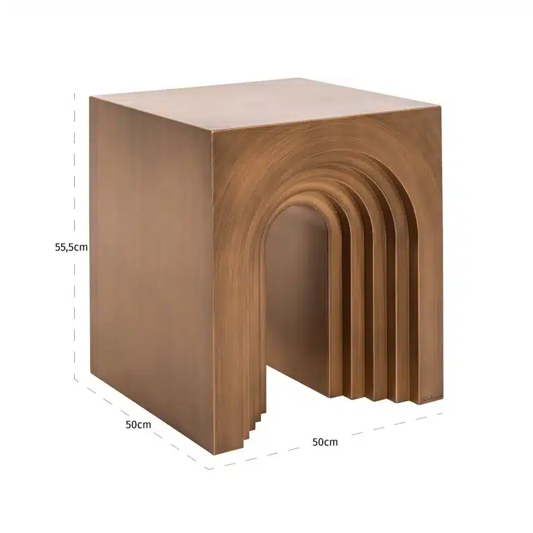 Afmetingen Richmond Interiors bijzettafel Vevey 50x50x55,5 cm metaal