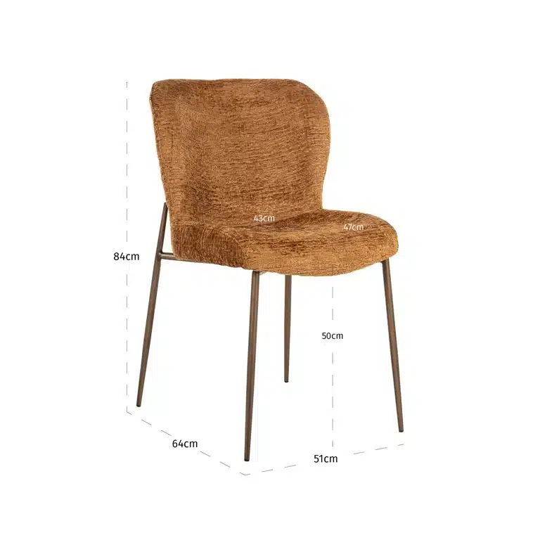 Richmond Interiors Eetkamerstoel Odarby Cognac Set Van 2