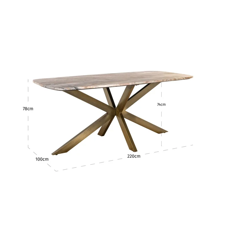 Richmond Interiors Eettafel Deens Ovaal Bottega 220 Cm Marmer