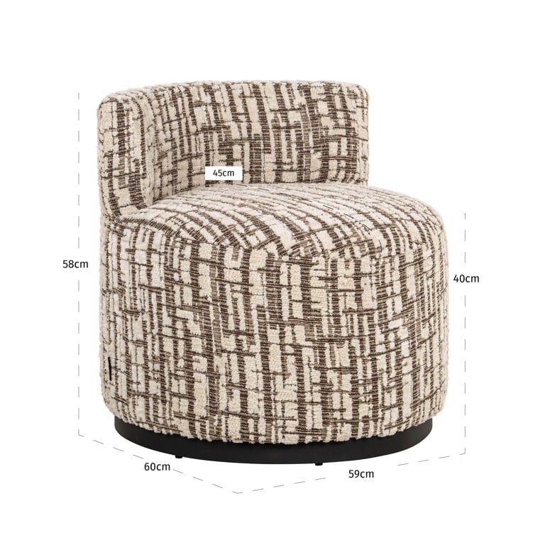 Afmetingen Richmond Interiors fauteuil Franny creme
