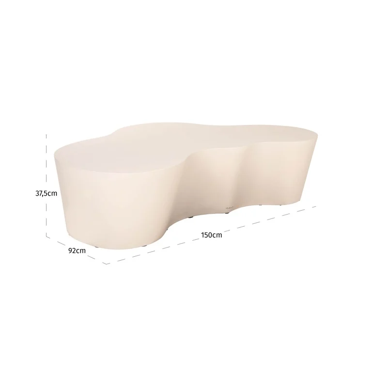 Afmetingen Richmond Interiors indoor outdoor salontafel Urban Bloom 152x94x37,5 cm sandstone