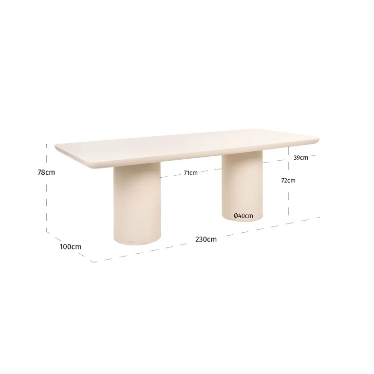 Richmond Interiors Indoor Outdoor Eettafel Urban Bloom 230 Cm Sandstone