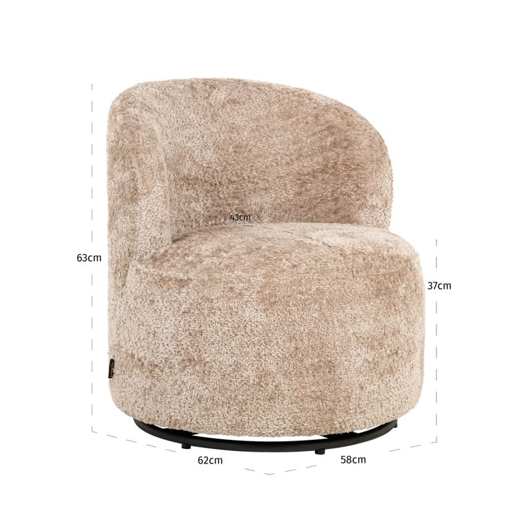 Richmond Interiors Kinder Draaifauteuil Jackie Nature