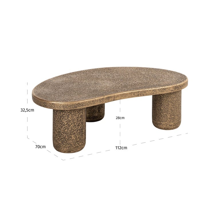 Afmetingen Richmond Interiors salontafel Kenobi 112x70x32,5 cm