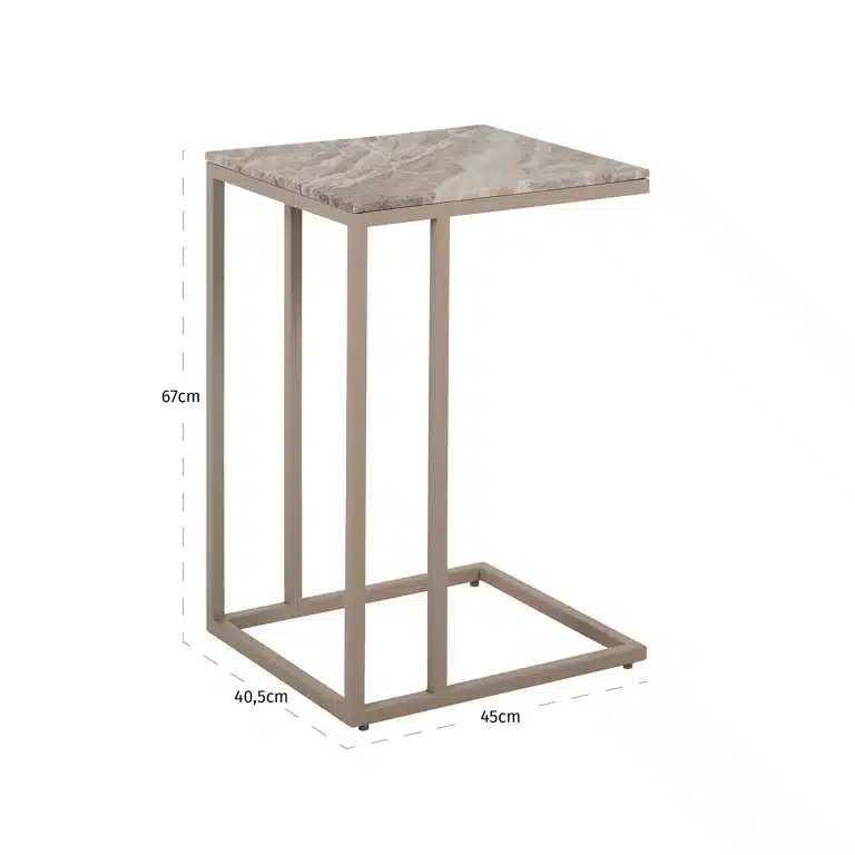 Afmetingen Richmond Interiors sofa tafel Fairfax 45x40x67 cm marmer