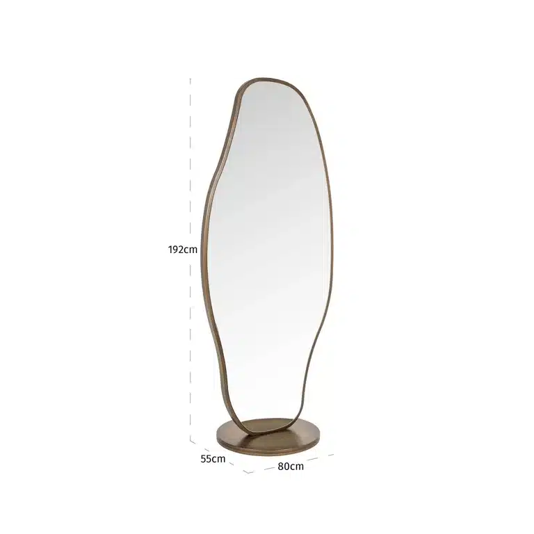 Afmetingen Richmond Interiors spiegel Jalyce 80x55x192 cm geborsteld goud
