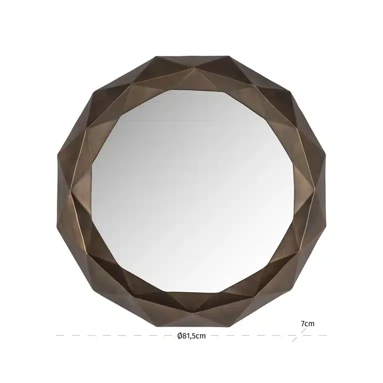 Afmetingen Richmond Interiors spiegel Jamel 82x7x82 cm goud