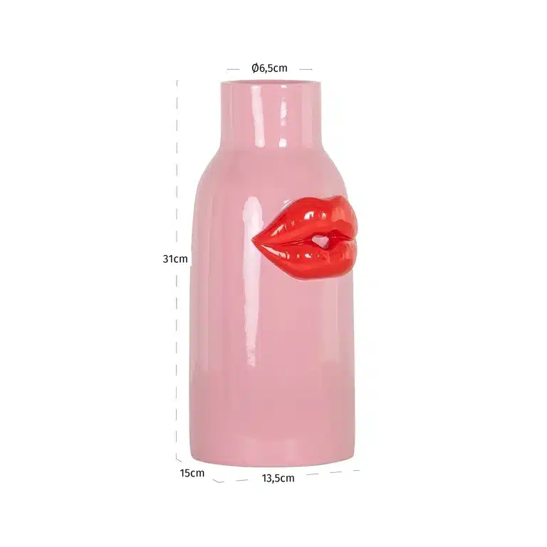 Afmetingen Richmond Interiors vaas 13,5x15x31 cm Blynthe klein roze