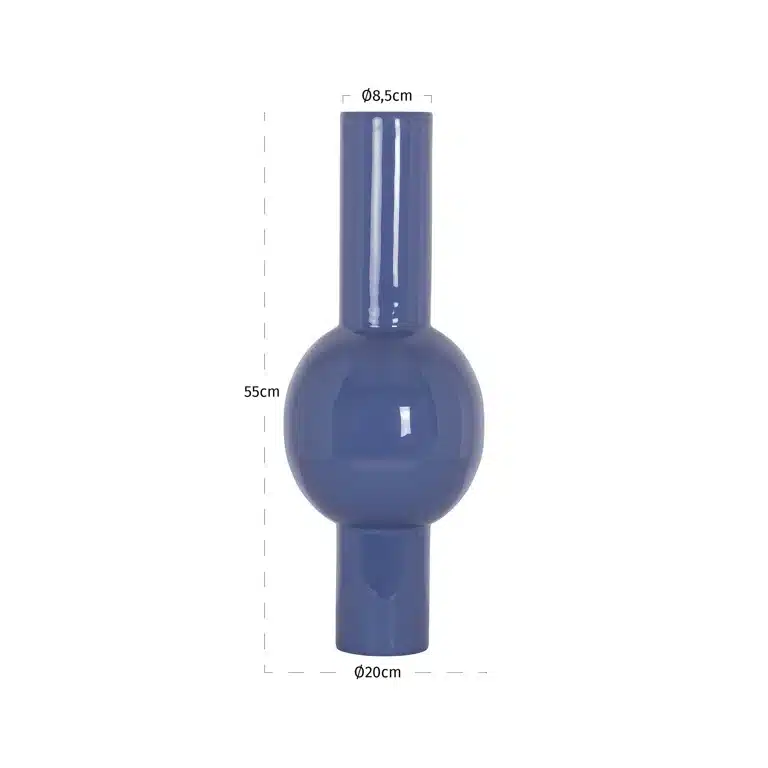 Afmetingen Richmond Interiors vaas 20x20x55 cm Novar blauw