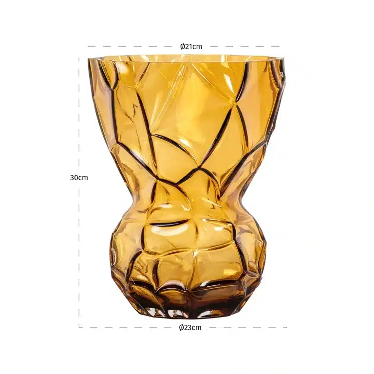 Afmetingen Richmond Interiors vaas 23x23x30 cm Mason groot glas amber