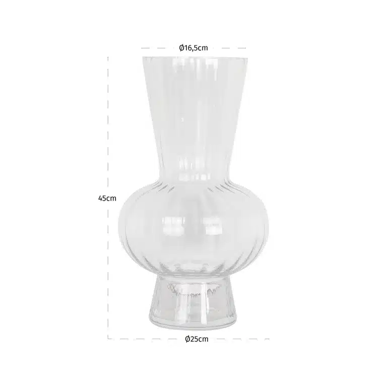 Afmetingen Richmond Interiors vaas 26x26x45 cm Kyan glas