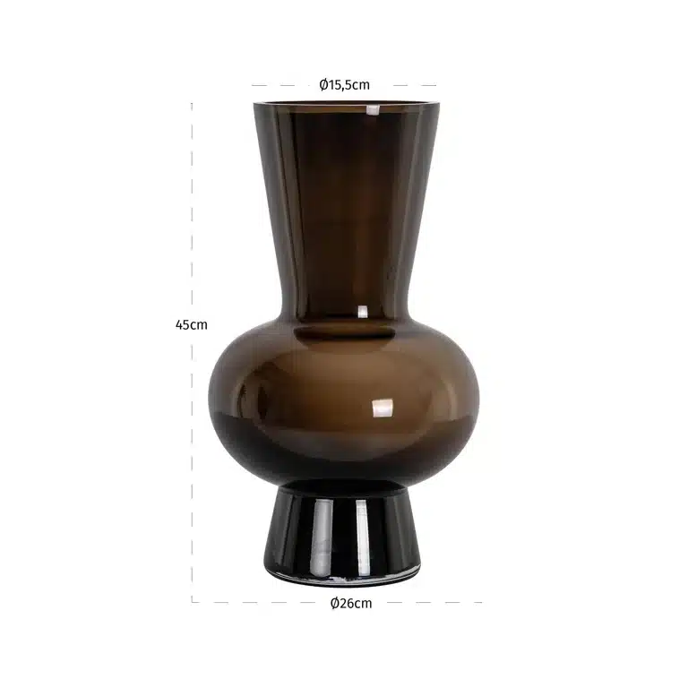 Richmond Interiors Vaas 26x26x45 Cm Zaya Glas Bruin