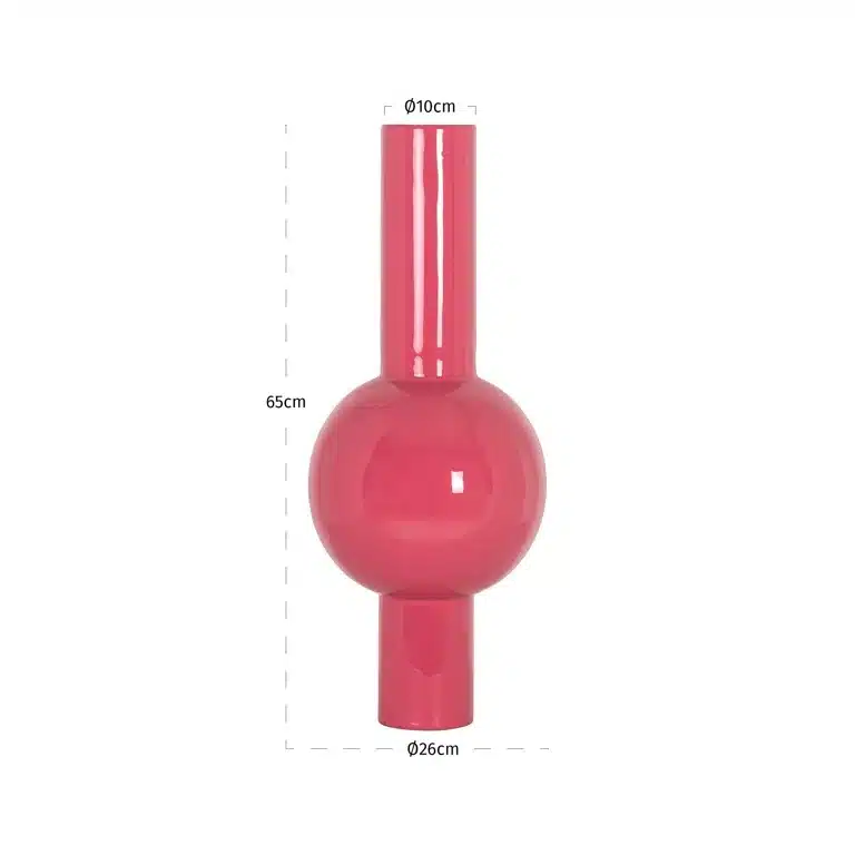 Afmetingen Richmond Interiors vaas 26x26x65 cm Noura bright pink