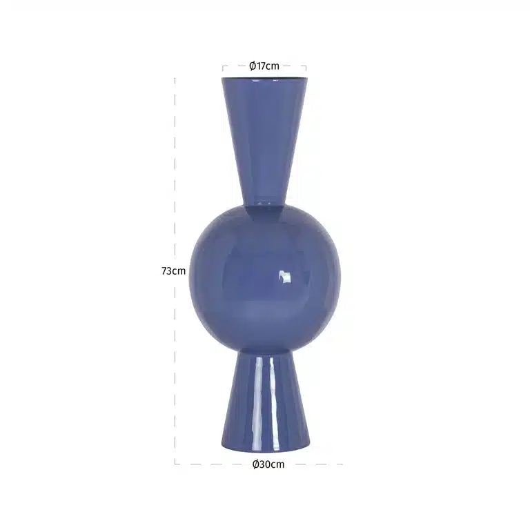 Afmetingen Richmond Interiors vaas 30x30x74 cm Arliss blauw