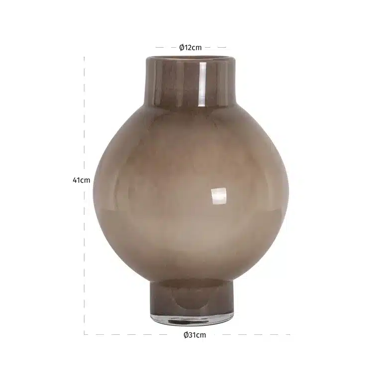 Afmetingen Richmond Interiors vaas 31x31x41 cm Celina groot glas bruin