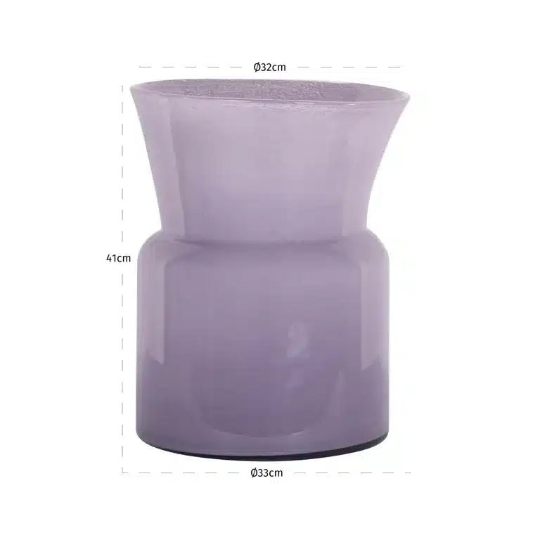 Afmetingen Richmond Interiors vaas 33x33x42 cm Go Milan glas paars