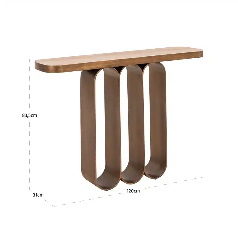 Afmetingen Richmond Interiors wandtafel Locarno 120x31x83,5 cm keramiek