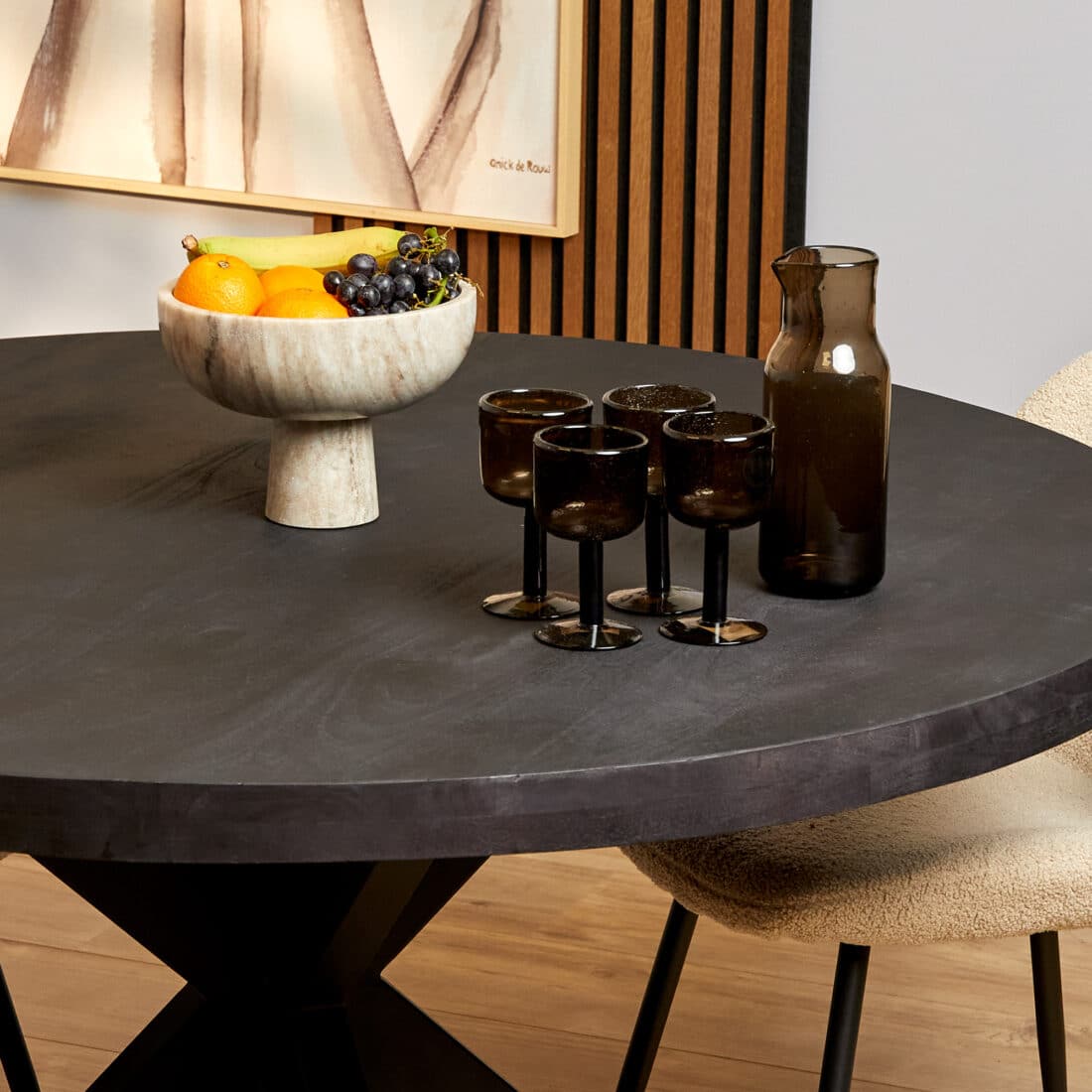 Blad Starfurn Eettafel Denver Black rond