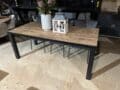 SHOWMODEL eettafel 190 cm met zwarte rand en zwarte poot metaal