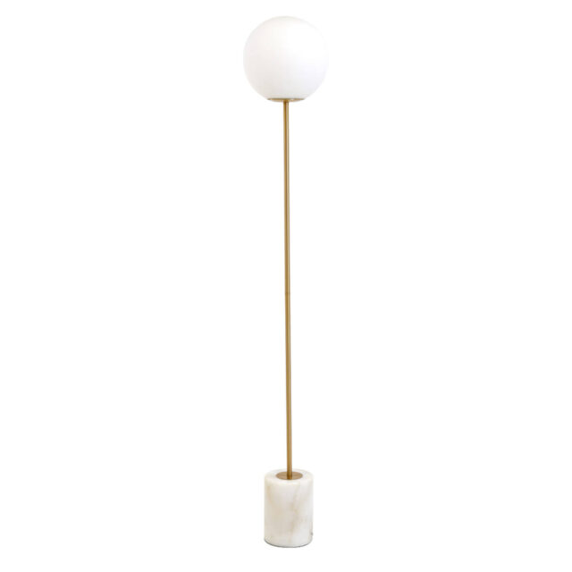 Light & Living Vloerlamp Ø25x156 cm Medina antiek brons+glas mat wit