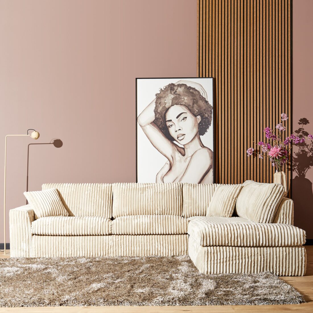 Starfurn Mysofa Teddy 2 5 Zits Divan Rechts Beige