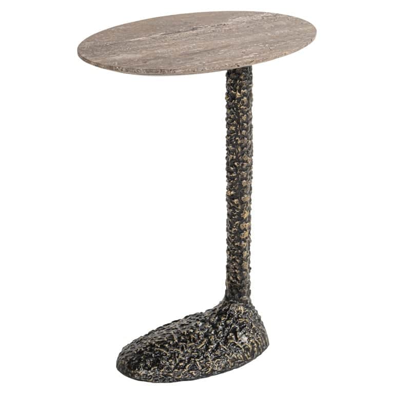Richmond Interiors bijzettafel Arosa 45,5x29,5x63 cm travertin