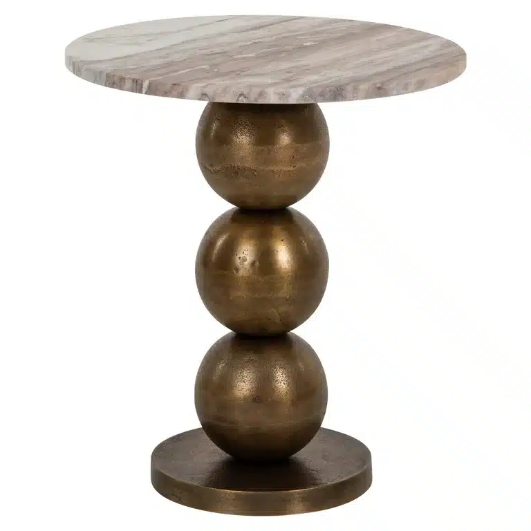 Richmond Interiors bijzettafel Barley 45,5x45,5x49,5 cm marmer