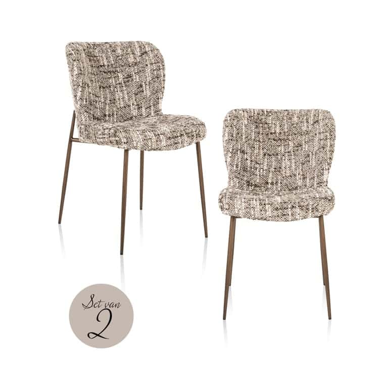 Richmond Interiors eetkamerstoel Odarby bruin (Set van 2)