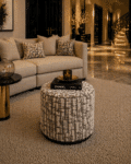 Richmond Interiors poef Lexie 45Ø creme