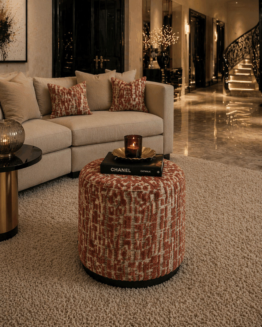 Richmond Interiors Poef Lexie 45 Rood