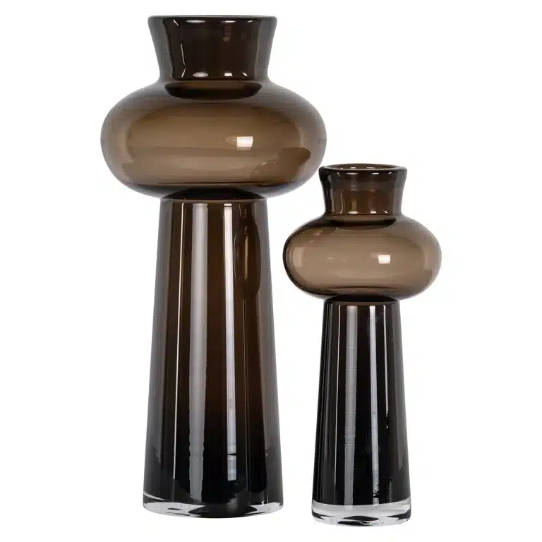 Richmond Interiors vaas 13x13x29 cm Jamey klein glas bruin