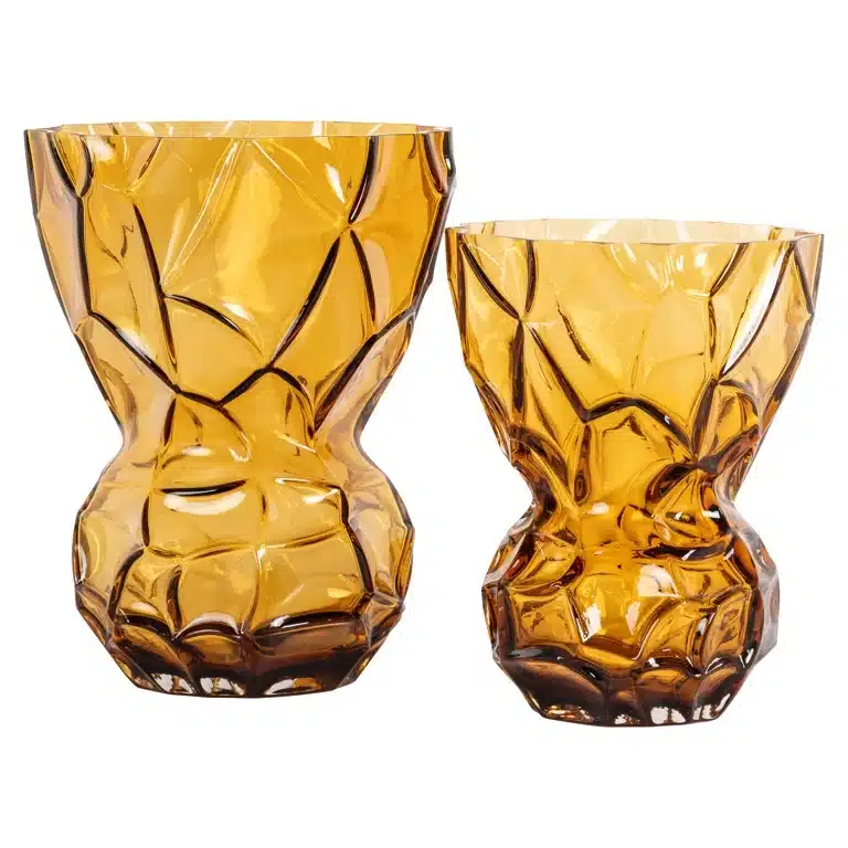 Richmond Interiors vaas 20x20x25 cm Mason klein glas amber