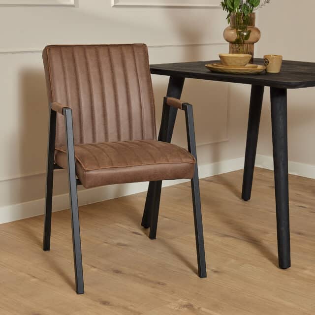 Starfurn Eetkamerstoel Tivoli Bull Brown Met Armleuning