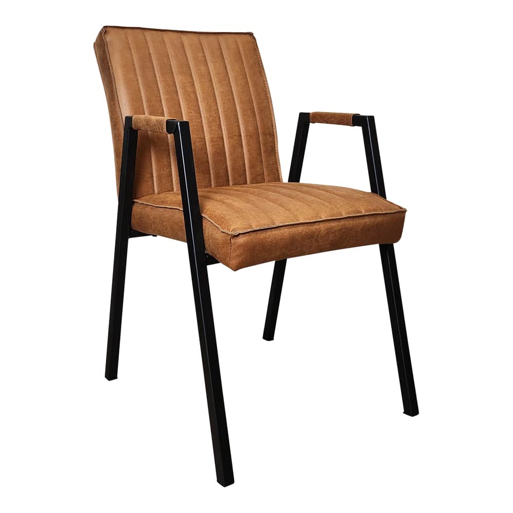 Starfurn Eetkamerstoel Tivoli Bull Cognac Met Armleuning