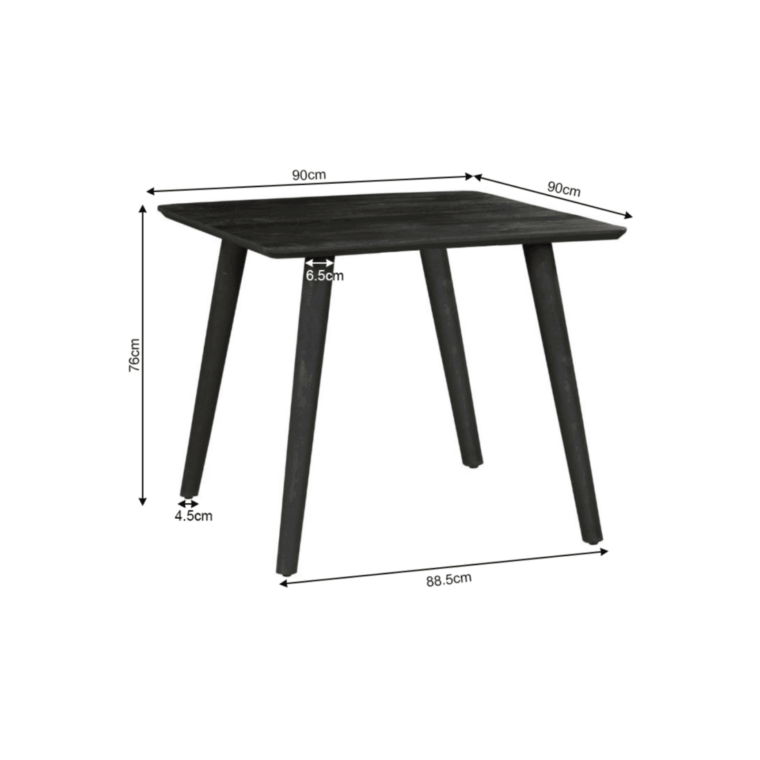 Starfurn Eettafel Omaha Black 90 Cm