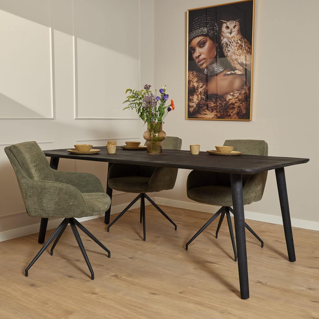 Starfurn Eettafel Omaha Black 180 Cm