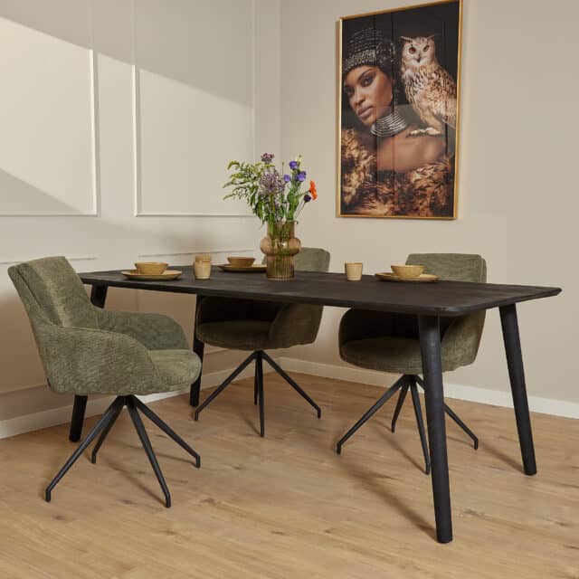 Starfurn Eettafel Omaha Black 180 Cm