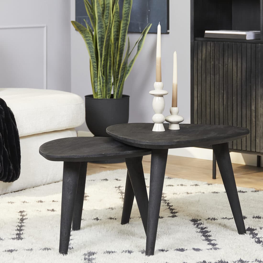 Starfurn Salontafel Omaha Black 60 Cm Set Van 2