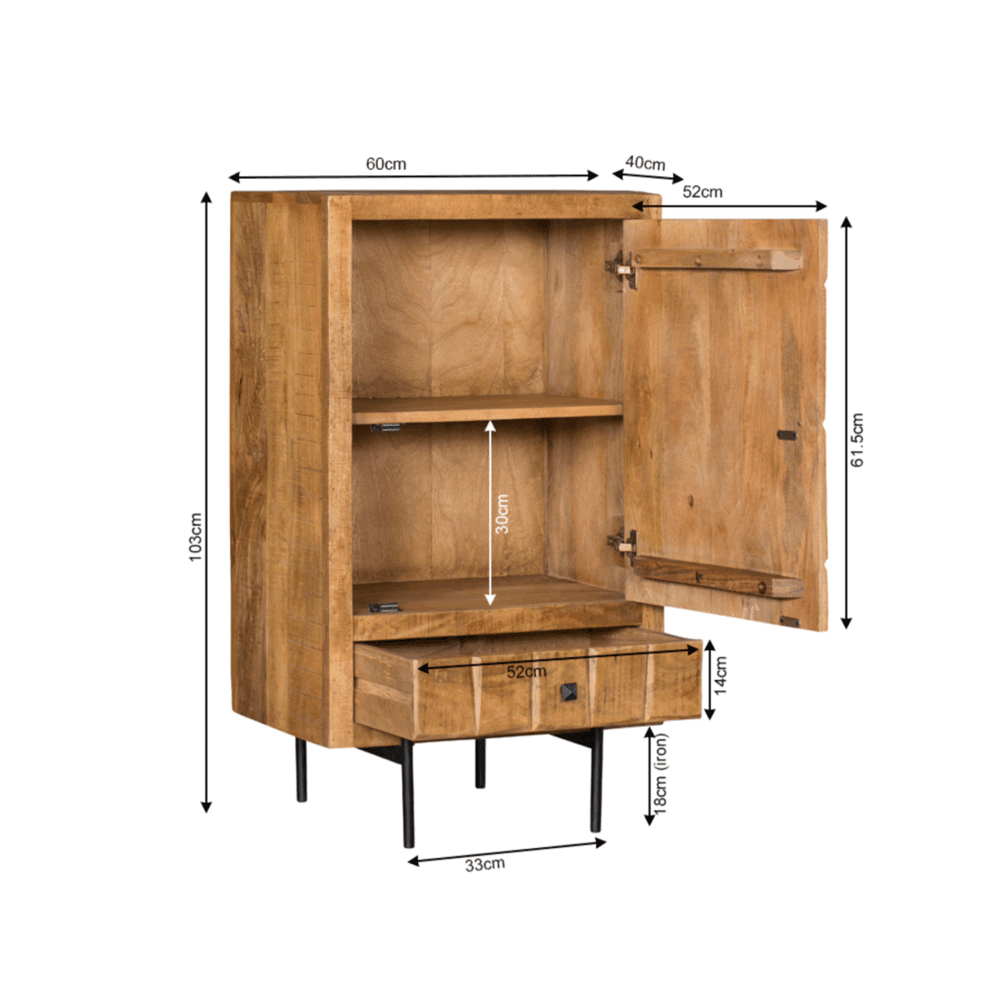 Starfurn Kabinet Kastje Brandy 60 Cm