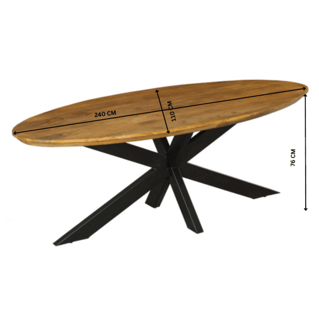 Starfurn Eettafel Brandy 240 Cm Ovaal