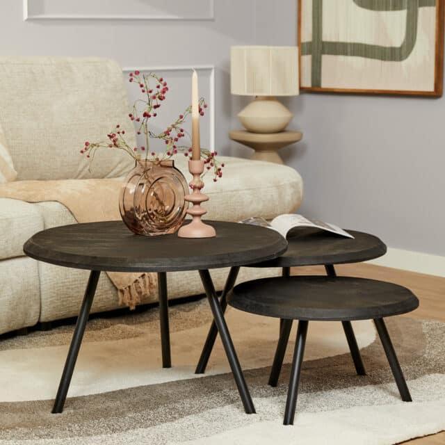 Starfurn Salontafel Ohio Black 70 Cm Set Van 3